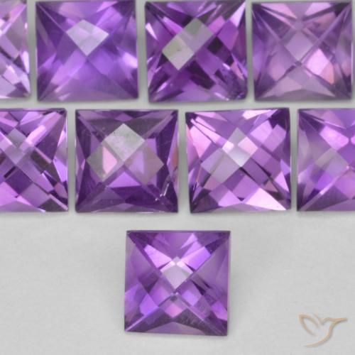 0.70ct Natural Medium Violet Amethyst, Square, VVS-VS