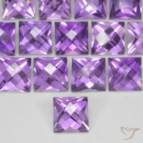 0.67ct Natural Pinkish Violet Amethyst, Square, VVS-VS