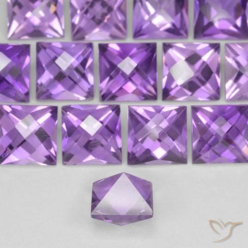 Amethyst Gemstones in 5 x 5 mm (calibrated) Size for Sale, Amethyst Stones in Pinkish Violet Color