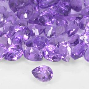 1.13 ctw Violet Amethyst Stones, Natural Amethyst in Pear Facet Shape for Sale