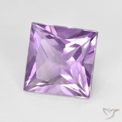 2.15 ct Violet Amethyst Stone, Natural Amethyst in Princess-Cut Shape for Sale