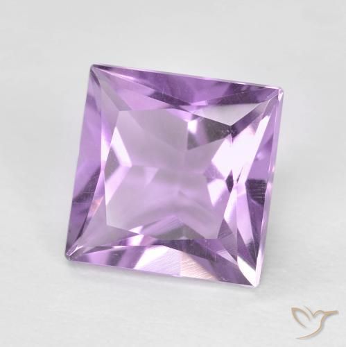 1.57 ct Violet Amethyst Stone, Natural Amethyst in Princess-Cut Shape for Sale