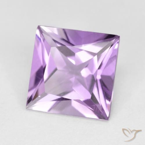 2.14 ct Violet Amethyst Stone, Natural Amethyst in Princess-Cut Shape for Sale