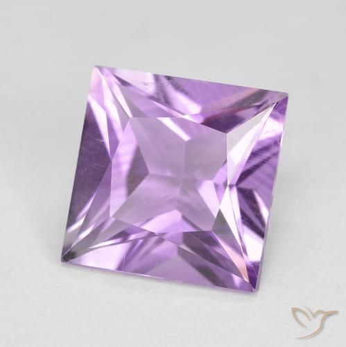 2.19 ct Violet Amethyst Stone, Natural Amethyst in Princess-Cut Shape for Sale