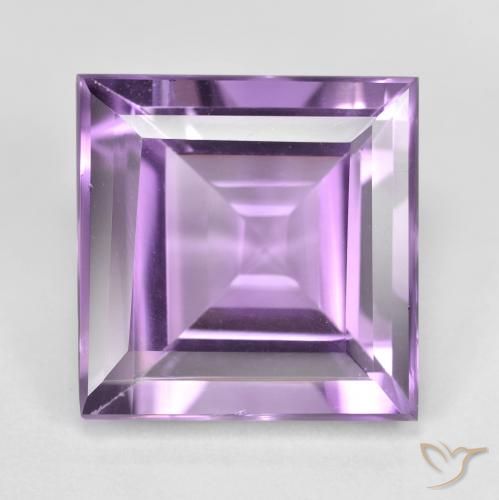 9.61ct Square Facet Violet Amethyst from Brazil, Dimension 13.6 x 13.5mm, VVS-VS Clarity, Natural untreated gemstone, 1pc Amethyst in Medium-dark Violet Color, Mohs Hardness of 7 suitable for daily wear jewelry, Wednesday Gemstone, Photo A