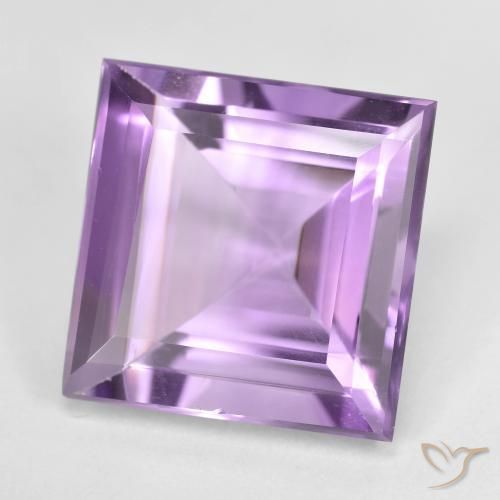 9.61 ct Violet Amethyst Stone, Natural Amethyst in Square Facet Shape for Sale