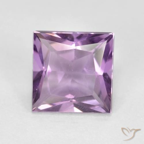 1.59 ct Violet Amethyst Stone, Natural Amethyst in Princess-Cut Shape for Sale