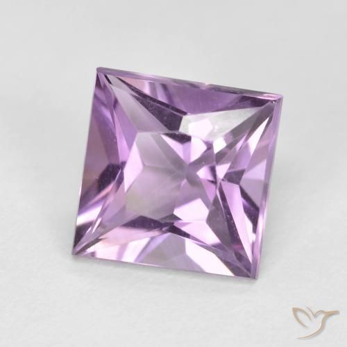 1.96 ct Violet Amethyst Stone, Natural Amethyst in Princess-Cut Shape for Sale
