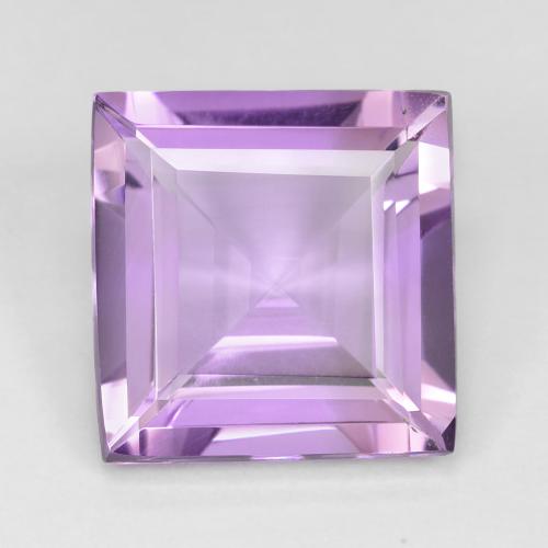 9.8ct Square Medium Pinkish Violet Amethyst from Brazil, Dimension 14 x 13.7mm, Natural untreated Gemstone, VVS-VS Clarity, 1pc Square Facet Amethyst, Mohs Hardness of 7 suitable for daily wear jewelry, Stone of the Mind, Photo A