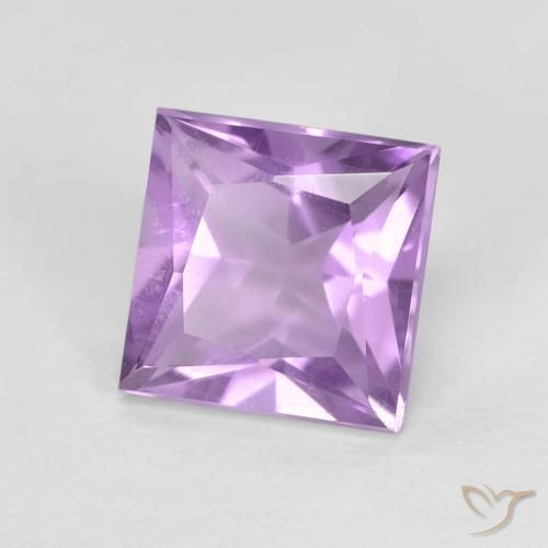 1.57 ct Violet Amethyst Stone, Natural Amethyst in Princess-Cut Shape for Sale