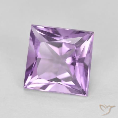 1.92 ct Violet Amethyst Stone, Natural Amethyst in Princess-Cut Shape for Sale