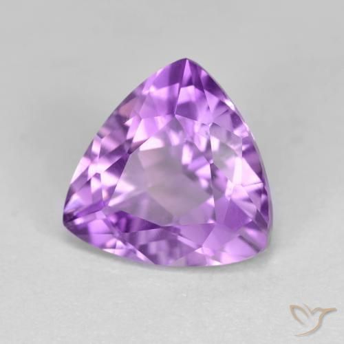 3.04 ct Violet Amethyst Stone, Natural Amethyst in Trillion Facet Shape for Sale