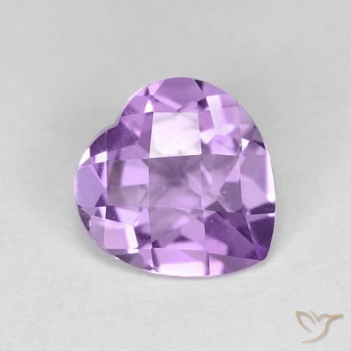 1.54 ct Violet Amethyst Stone, Natural Amethyst in Heart Checkerboard Shape for Sale