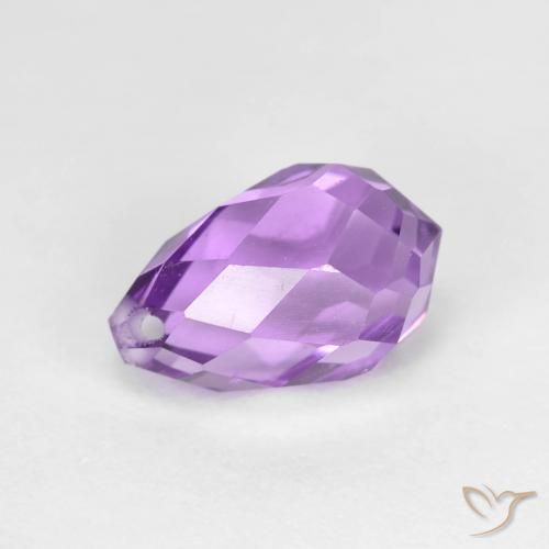 Améthyste Violet violacé Briolette 2,6 ct du Brésil, Dimension 10,3x6,1 mm, Pierre gemme naturelle Non traité, pureté VS, 1 pièce d'améthyste briolette with hole, dureté de Mohs de 7 convient aux bijoux de tous les jours, pierre de sagesse, Pierre de naissance de février, Photo A