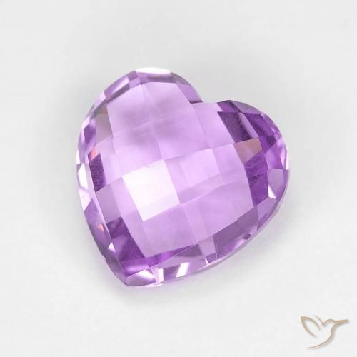 1.88 ct Violet Amethyst Stone, Natural Amethyst in Heart Checkerboard (double sided) Shape for Sale