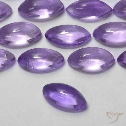0.17 ct Violet Amethyst Stone, Natural Amethyst in Marquise Cabochon Shape for Sale