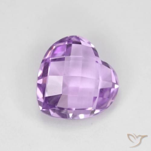 1.89 ct Violet Amethyst Stone, Natural Amethyst in Heart Checkerboard (double sided) Shape for Sale