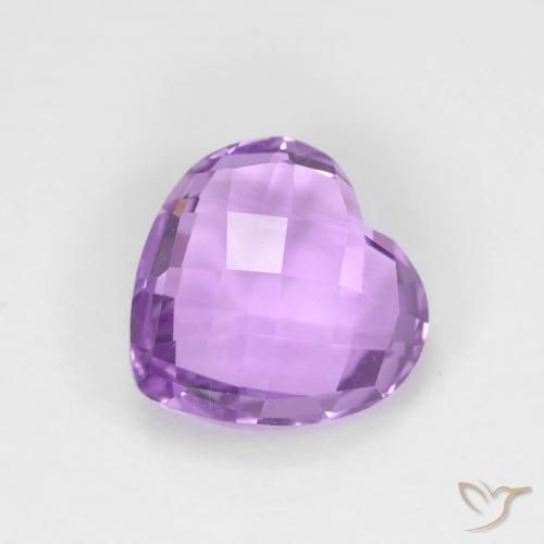 1.87 ct Violet Amethyst Stone, Natural Amethyst in Heart Checkerboard (double sided) Shape for Sale