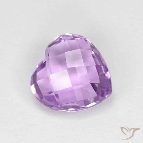 1.89 ct Violet Amethyst Stone, Natural Amethyst in Heart Checkerboard (double sided) Shape for Sale