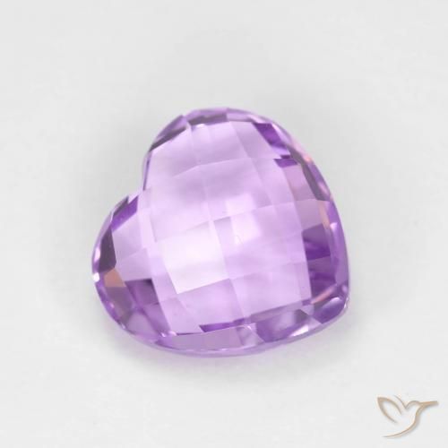 2.11 ct Violet Amethyst Stone, Natural Amethyst in Heart Checkerboard (double sided) Shape for Sale