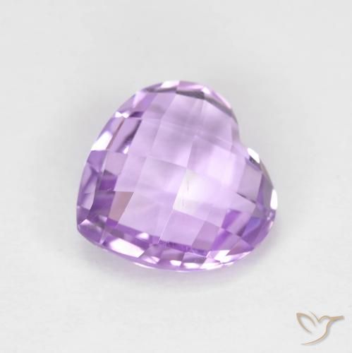 1.87 ct Violet Amethyst Stone, Natural Amethyst in Heart Checkerboard (double sided) Shape for Sale