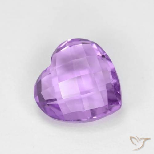 2.06 ct Violet Amethyst Stone, Natural Amethyst in Heart Checkerboard (double sided) Shape for Sale