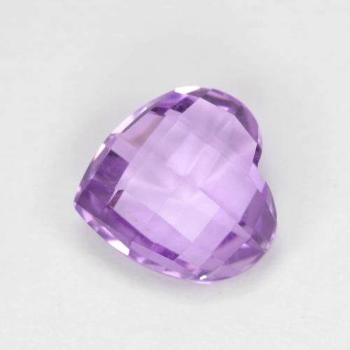 2.02 ct Violet Amethyst Gemstone, Amethyst Gem in Heart Checkerboard (double sided) Shape for Sale.