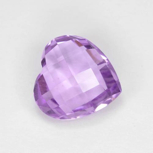 2.02 ct Violet Amethyst Stone, Natural Amethyst in Heart Checkerboard (double sided) Shape for Sale