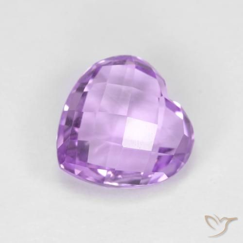 2 ct Herz-Schachbrett-Amethyst-Edelstein | 8,1 x 8 mm | GemSelect