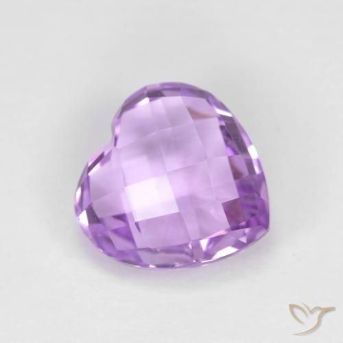 2.00 ct Violet Amethyst Stone, Natural Amethyst in Heart Checkerboard (double sided) Shape for Sale