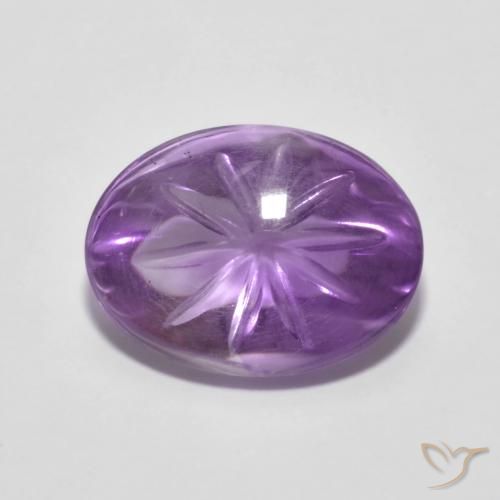 5.29ct Natural Medium Violet Amethyst, Oval, Transparent