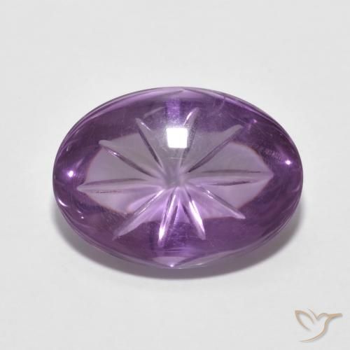 5.68ct Natural Medium Violet Amethyst, Oval, Transparent
