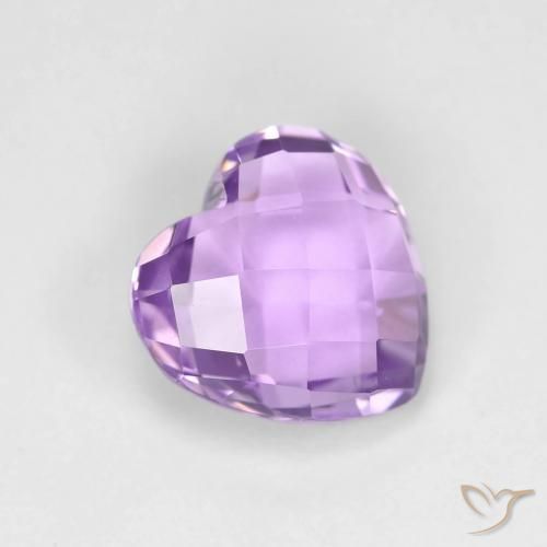 1.87 ct Violet Amethyst Stone, Natural Amethyst in Heart Checkerboard (double sided) Shape for Sale