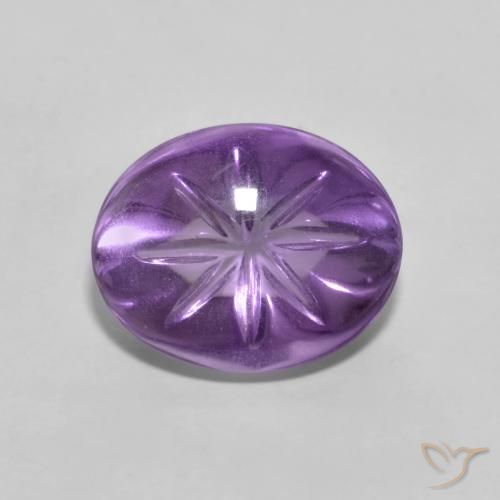 3.66 ct Carved Amethyst, 11.5 x 9.2 mm From Brazil, Photo A