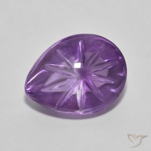 4.35ct Natural Vivid Violet Amethyst, Pear Shape, Transparent