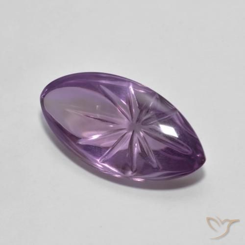6.79 ct Violet Amethyst Stone, Natural Amethyst in Carved Marquise Shape for Sale