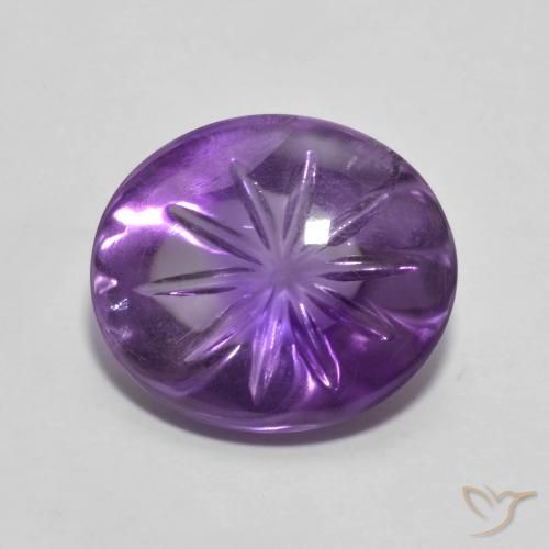 5.92ct Natural Vivid Violet Amethyst, Oval, Transparent