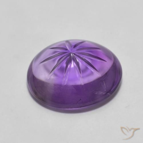 Amethyst Gemstone in 13.2 x 11.4 mm Size for Sale, Amethyst Stone in Vivid Violet Color