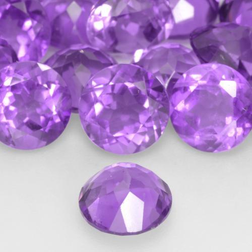 Amethyst Gemstone in 7 mm (calibrated) Size for Sale, Amethyst Stone in Vivid Violet Color