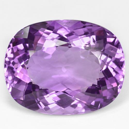 Ametista 27,7 x 21,8mm viola Taglio a cuscino dal Brasile, peso di 49,05 ct, gemma naturale non trattati in purezza IF, 1 pezzo Ametista - Colore: Viola violaceo intenso, durezza Mohs di 7 adatto per gioielli da indossare ogni giorno, Pietra portafortuna di febbraio, Photo A