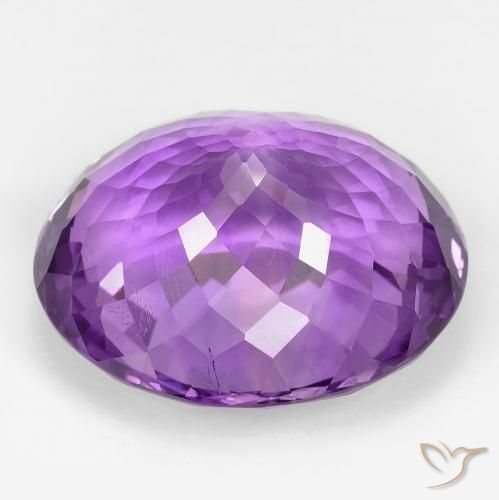 Amethyst Gemstone in 24.3 x 20.4 mm Size for Sale, Amethyst Stone in Deep Purplish Violet Color