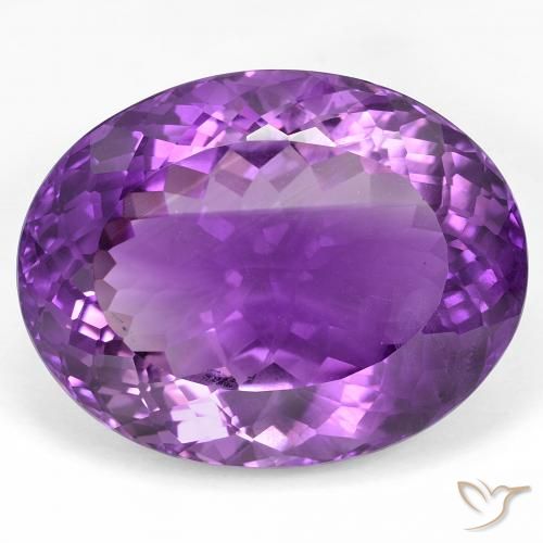 50.87ct Oval Facet Violet Amethyst from Brazil, Dimension 27.4 x 21.4mm, VS Clarity, Natural untreated gemstone, 1pc Amethyst in Medium Dark-violet Color, Mohs Hardness of 7 suitable for daily wear jewelry, Unblocks Crown Chakra, Photo A