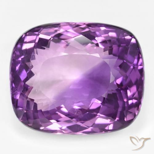 45.2ct Cushion-cut Violet Amethyst from Brazil, Dimension 24 x 20.1mm, VVS-VS Clarity, Natural untreated gemstone, 1pc Amethyst in Medium Violet Color, Mohs Hardness of 7 suitable for daily wear jewelry, Symbolizes Calming and Soothing, Photo A