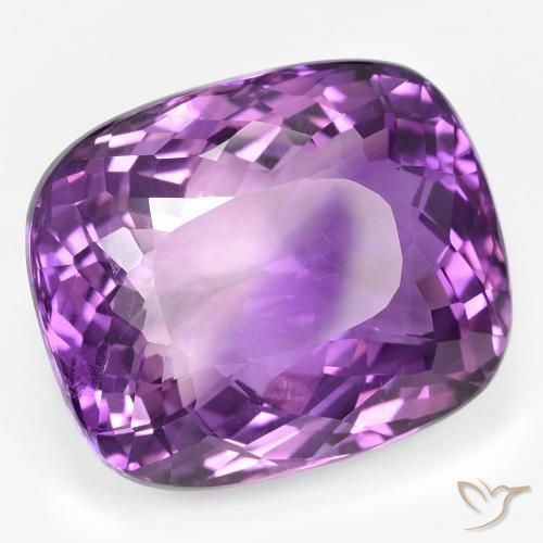 45.20 ct Violet Amethyst Stone, Natural Amethyst in Cushion-Cut Shape for Sale