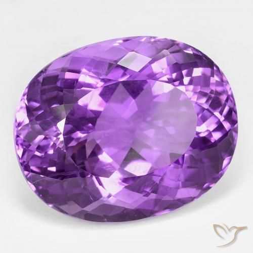 39.31 ct Violet Amethyst Stone, Natural Amethyst in Oval Facet Shape for Sale