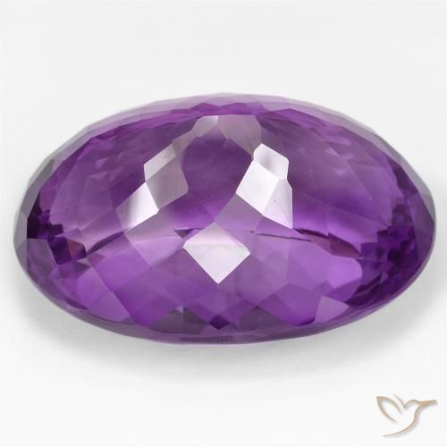 Amethyst Gemstone in 35.4 x 24.5 mm Size for Sale, Amethyst Stone in Medium Violet-Pink Color