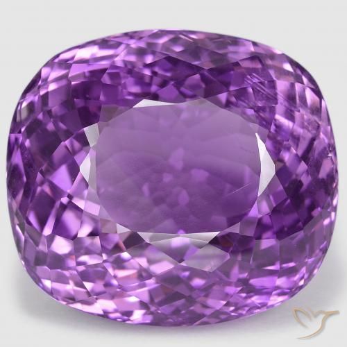 95.38ct Natural Medium Purplish Violet Amethyst, Cushion, VS