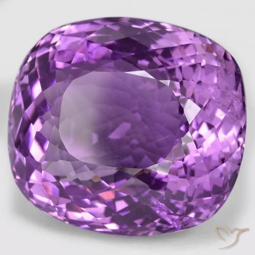 95.38 ct Violet Amethyst Stone, Natural Amethyst in Cushion-Cut Shape for Sale