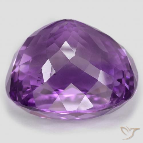 Amethyst Gemstone in 28.7 x 25.7 mm Size for Sale, Amethyst Stone in Medium Purplish Violet Color