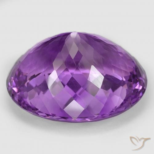 Amethyst Gemstone in 31.8 x 26.6 mm Size for Sale, Amethyst Stone in Vivid Pink Violet Color
